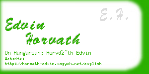 edvin horvath business card